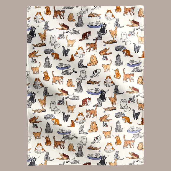 New Vera Bradley A CATS LIFE 66" x 94" Essentials Oversized Throw Blanket Cream - Picture 2 of 4